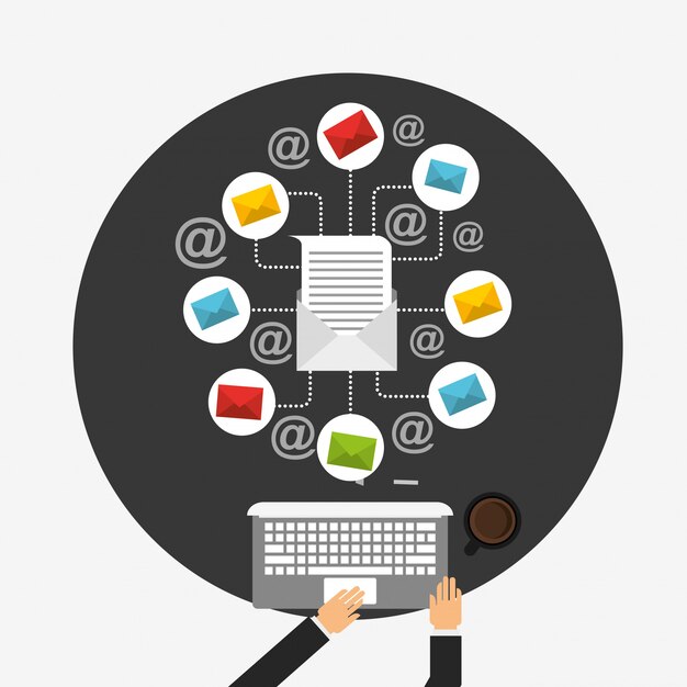 Ilustración de marketing por correo electrónico