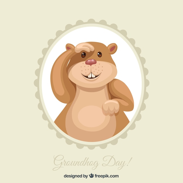 Vector gratuito ilustración de marmota para el día de la marmota