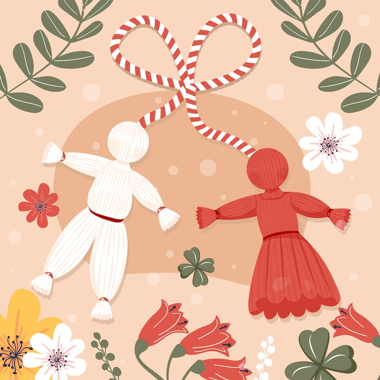 Vector gratuito ilustración martisor dibujada a mano