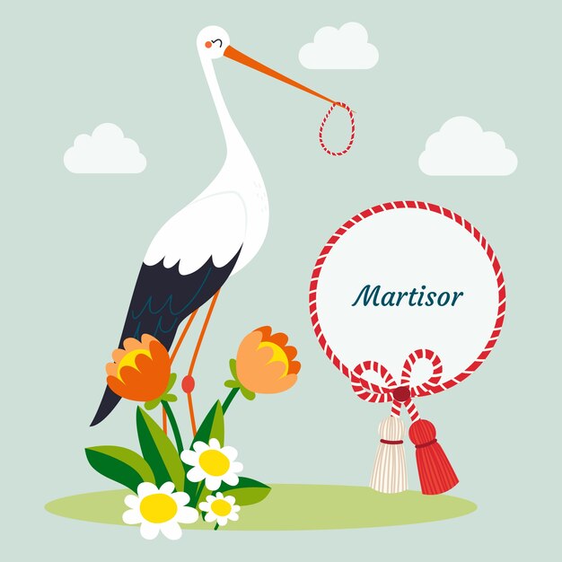 Ilustración martisor plana