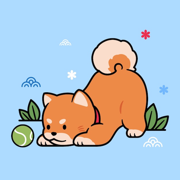 Vector gratuito ilustración de mascota kawaii de diseño plano