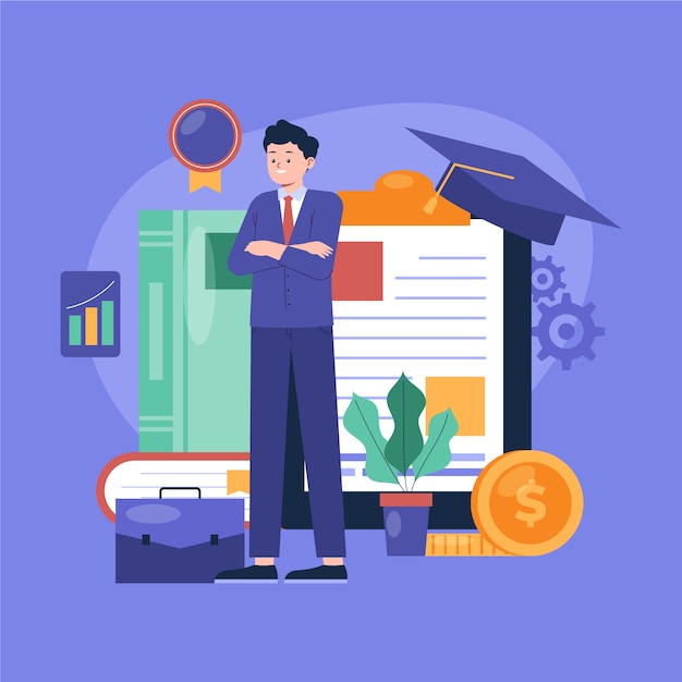 Ilustración de mba de diseño plano