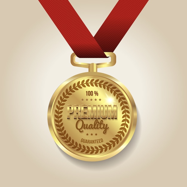 Vector gratuito ilustración de medalla de calidad garantizada