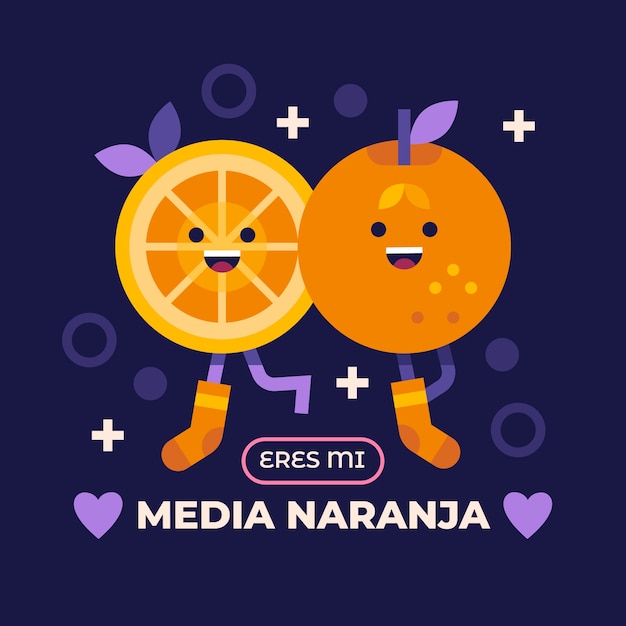 Vector gratuito ilustración de media naranja dibujada a mano