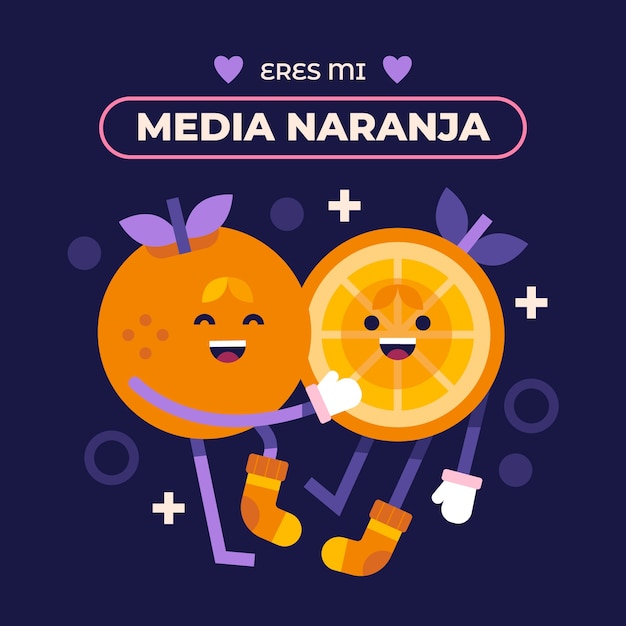 Vector gratuito ilustración de media naranja dibujada a mano