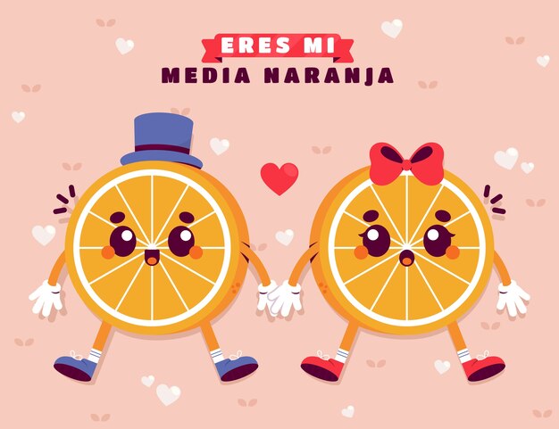 Ilustración de media naranja de diseño plano