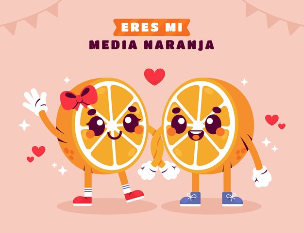 Ilustración de media naranja de diseño plano