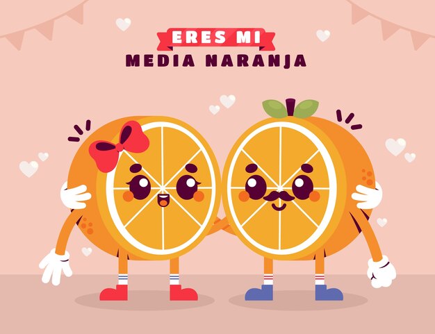 Ilustración de media naranja de diseño plano