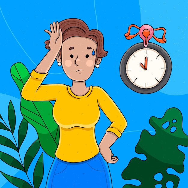 Ilustración de menopausia dibujada a mano