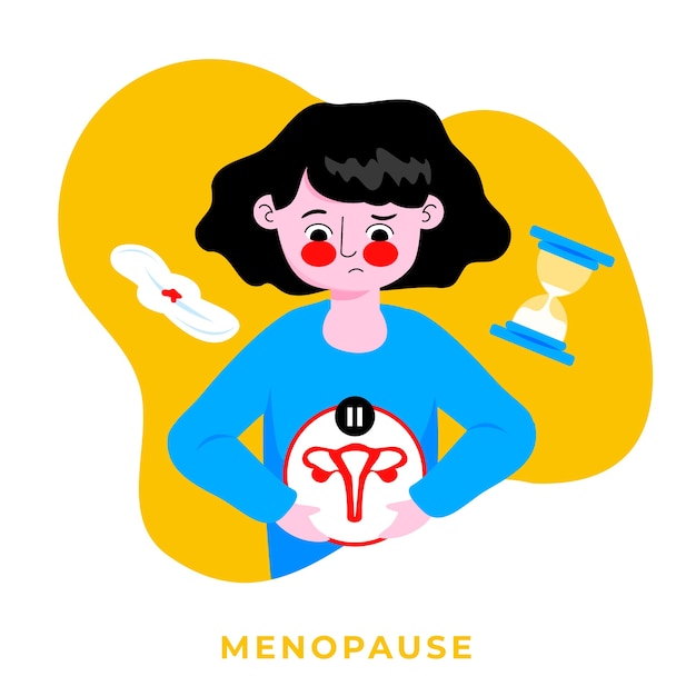 Ilustración de menopausia dibujada a mano