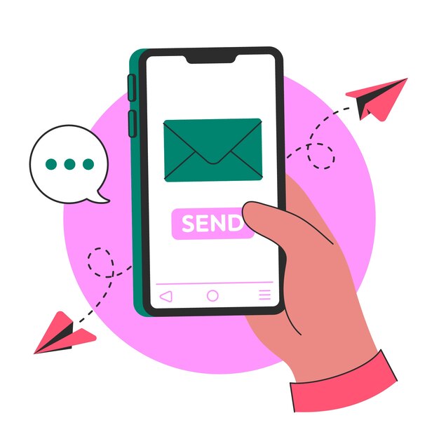 Ilustración de un mensaje por teléfono