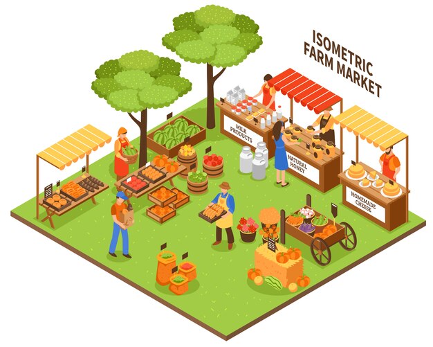 Ilustración de mercado de feria