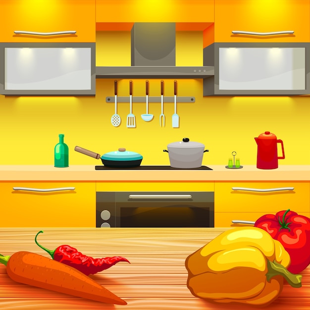 Vector gratuito ilustración de mesa de cocina