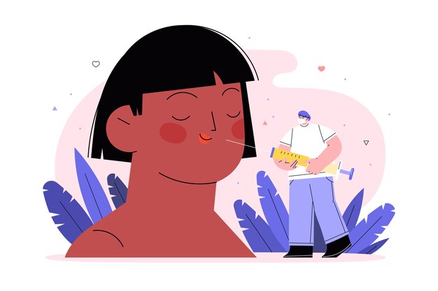 Ilustración de mesoterapia de diseño plano dibujado a mano