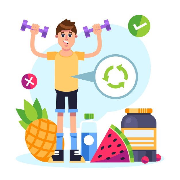 Ilustración de metabolismo de diseño plano