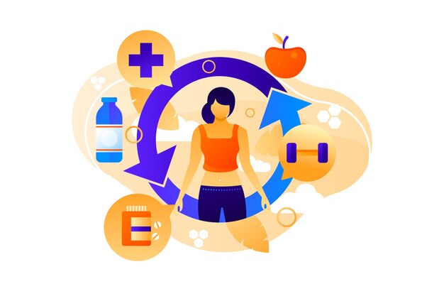 Ilustración de metabolismo de gradiente