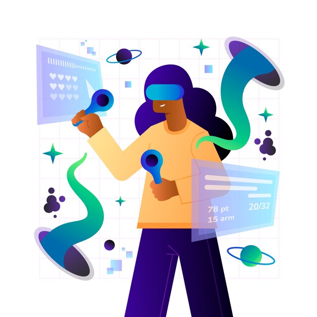 Ilustración de metaverso degradado