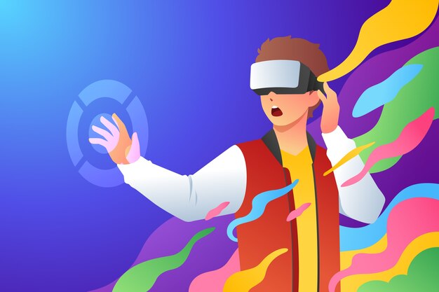 Ilustración de metaverso degradado
