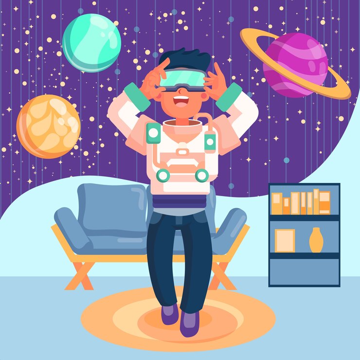 Vector gratuito ilustración de metaverso de diseño plano dibujado a mano