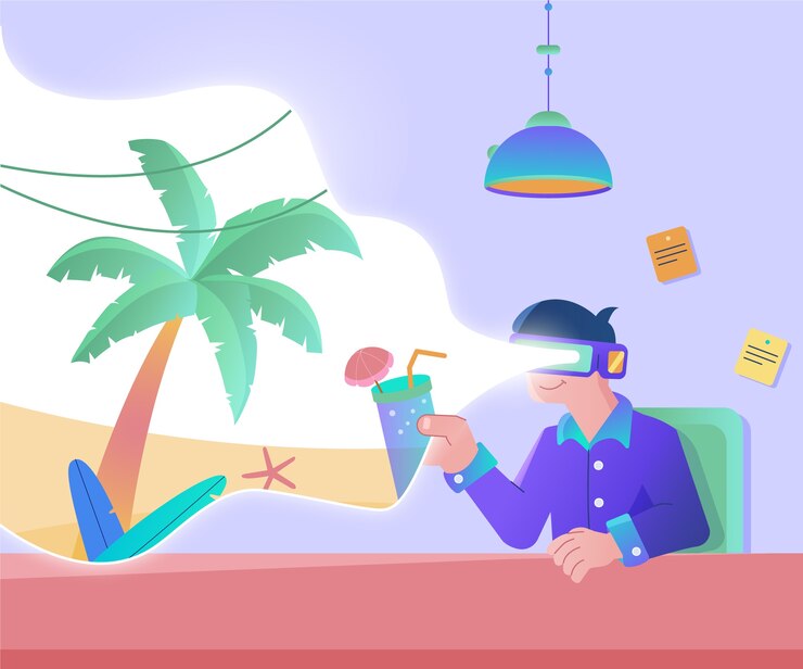 Vector gratuito ilustración de metaverso de diseño plano dibujado a mano