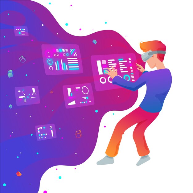 Ilustración del metaverso de gradiente