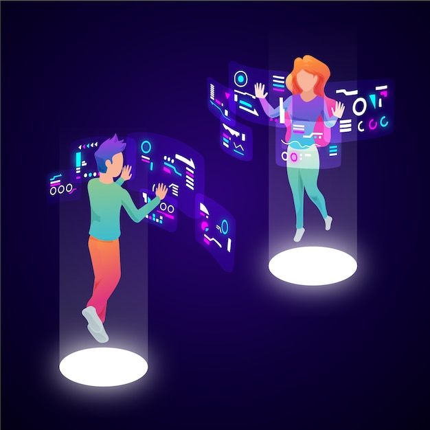 Ilustración del metaverso de gradiente