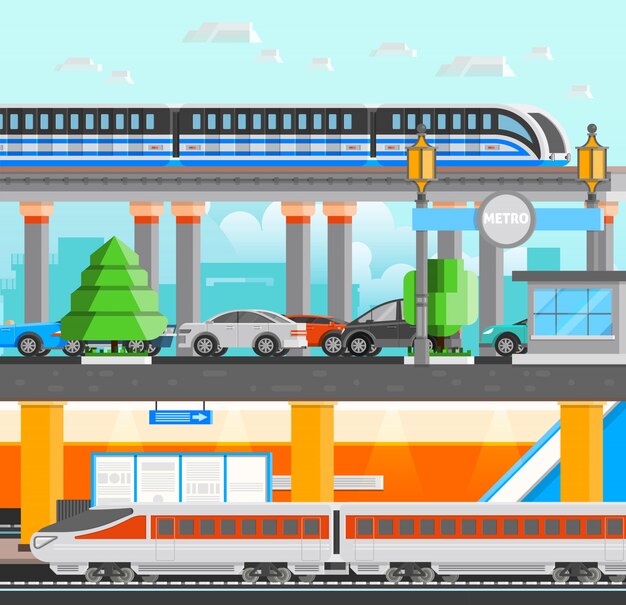 Ilustración de metro metro