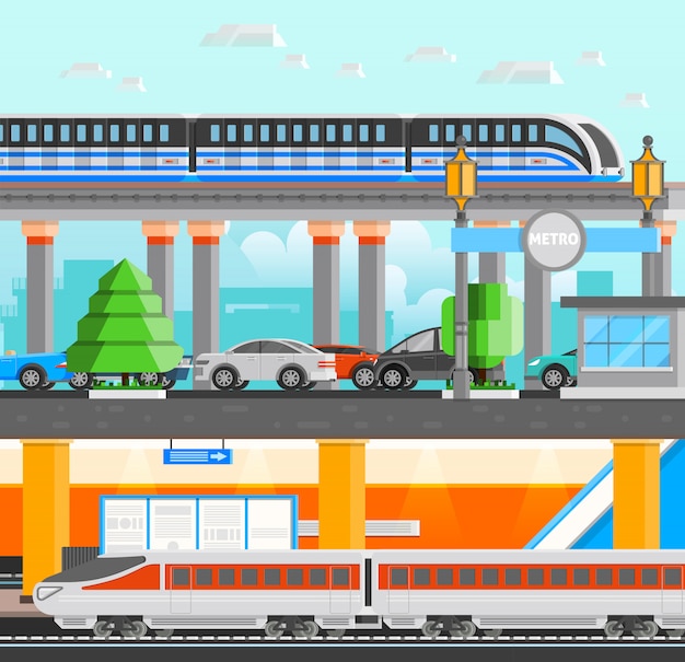Ilustración de metro metro
