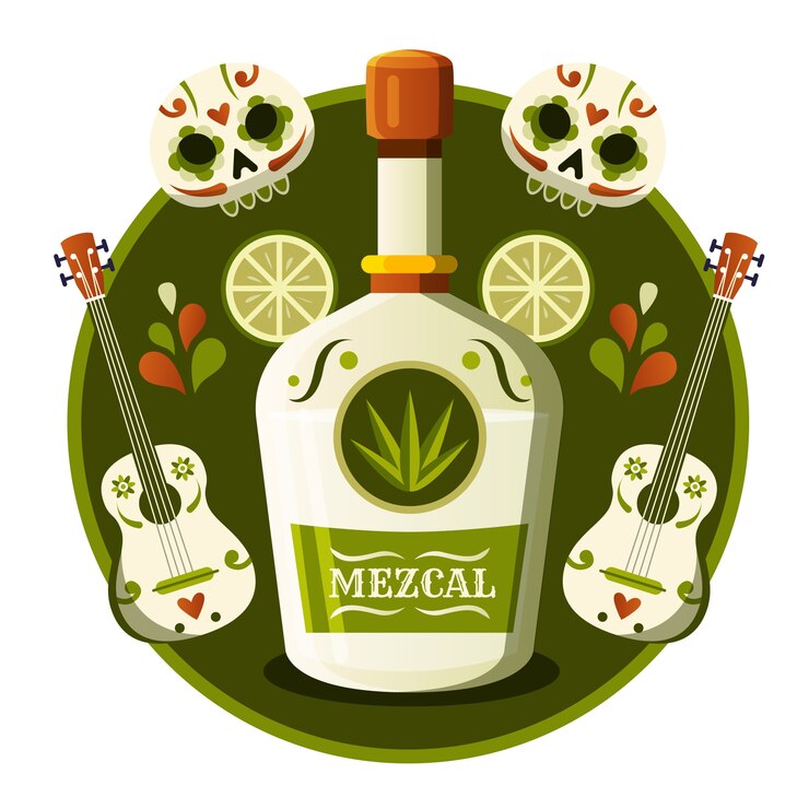Vector gratuito ilustración de mezcal refrescante de diseño plano