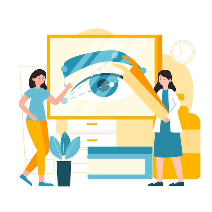 Vector gratuito ilustración de microblading dibujado a mano plana