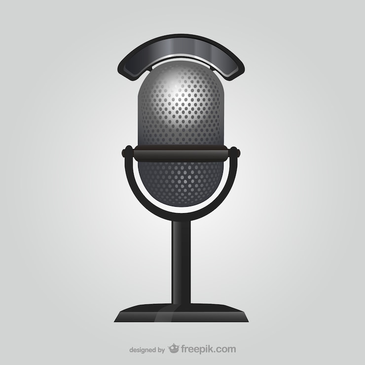 Vector gratuito ilustración de micrófono de estilo retro