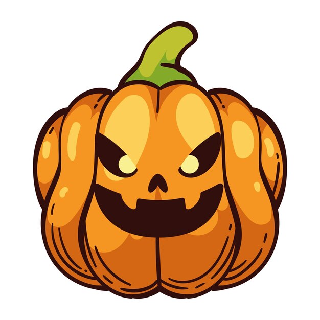 la ilustración del miedo de la calabaza de Halloween aislada