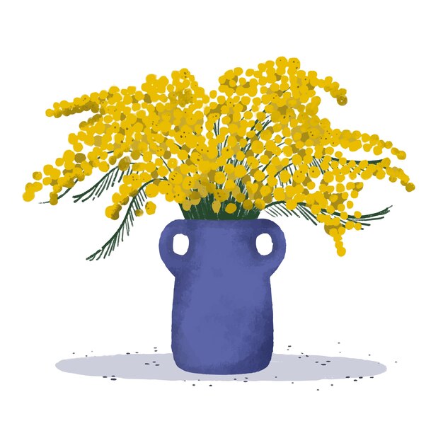 Ilustración de mimosa dibujada a mano