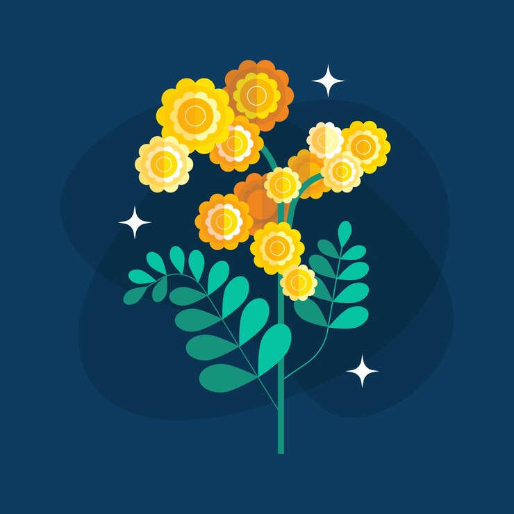 Vector gratuito ilustración de mimosa de diseño plano dibujado a mano