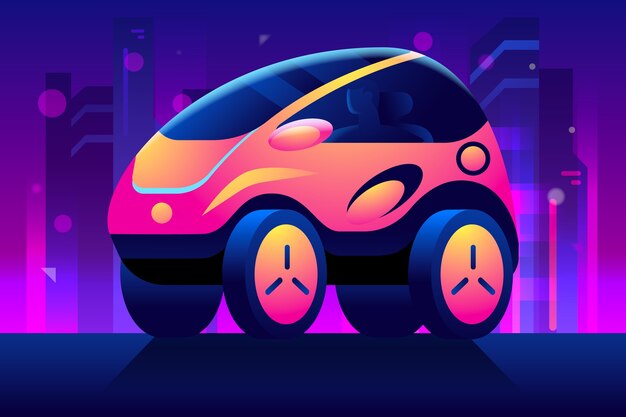 Ilustración de mini coche degradado