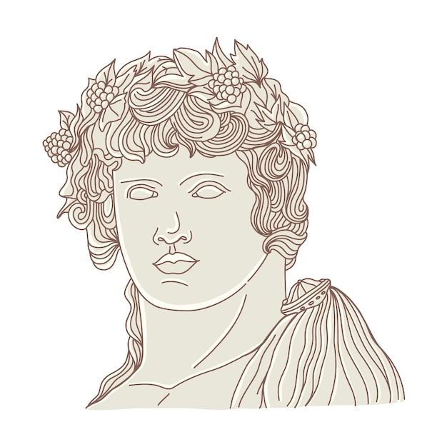 Ilustración de mitología griega dibujada a mano