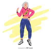 Vector gratuito ilustración de moda con modelo femenino