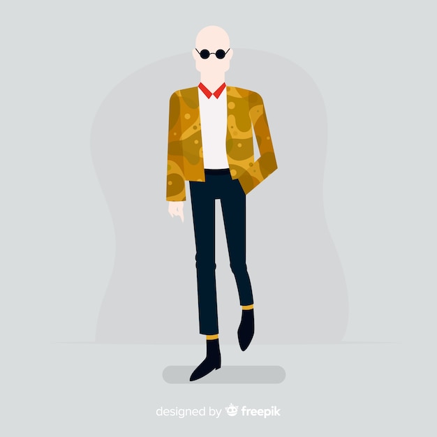 Vector gratuito ilustración de moda con modelo masculino