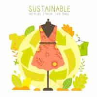 Vector gratuito ilustración de moda sostenible dibujada a mano plana