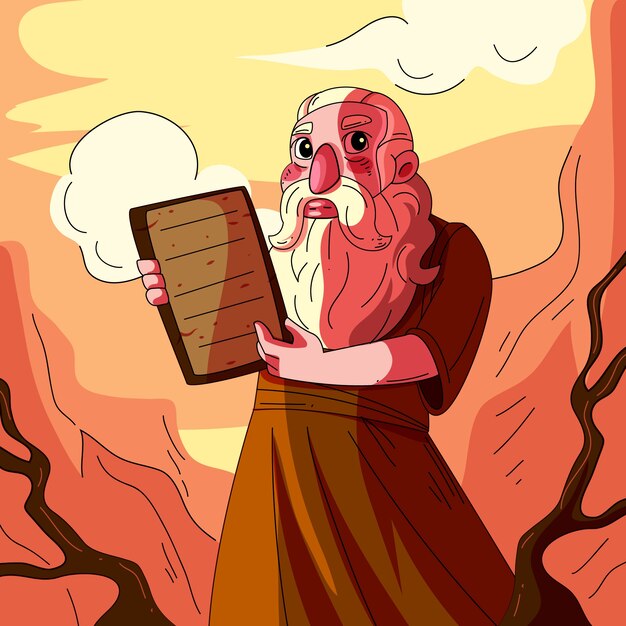 Ilustración de moisés dibujado a mano
