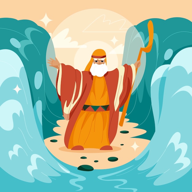 Ilustración de moisés dibujado a mano