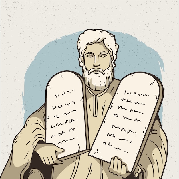 Ilustración de moisés dibujado a mano