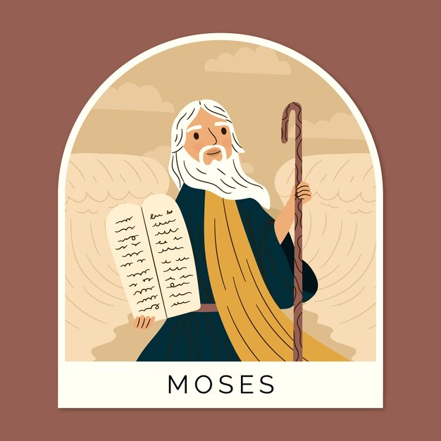 Ilustración de moisés dibujado a mano