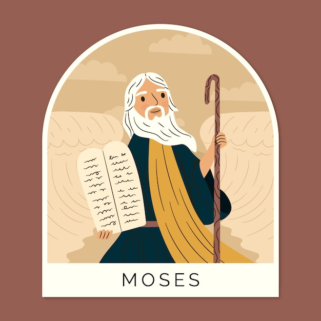 Ilustración de moisés dibujado a mano