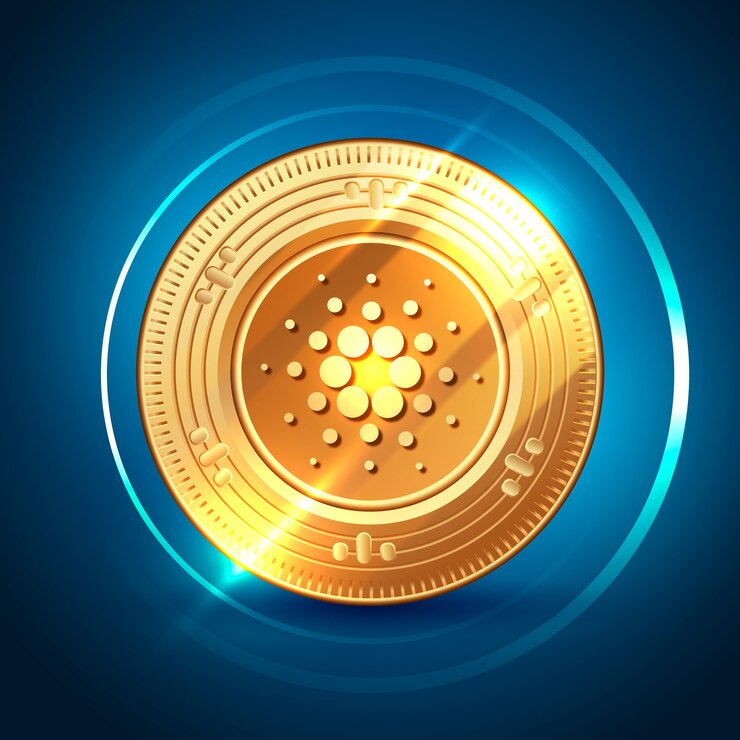 Vector gratuito ilustración de moneda cardano realista