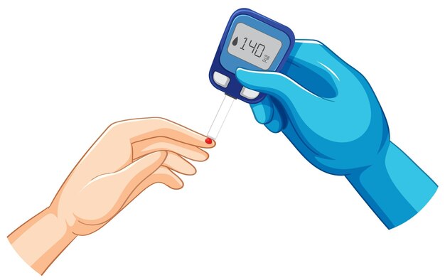 Ilustración de monitoreo de la glucosa en la sangre