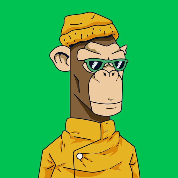 Ilustración de mono dibujada a mano al estilo NFT
