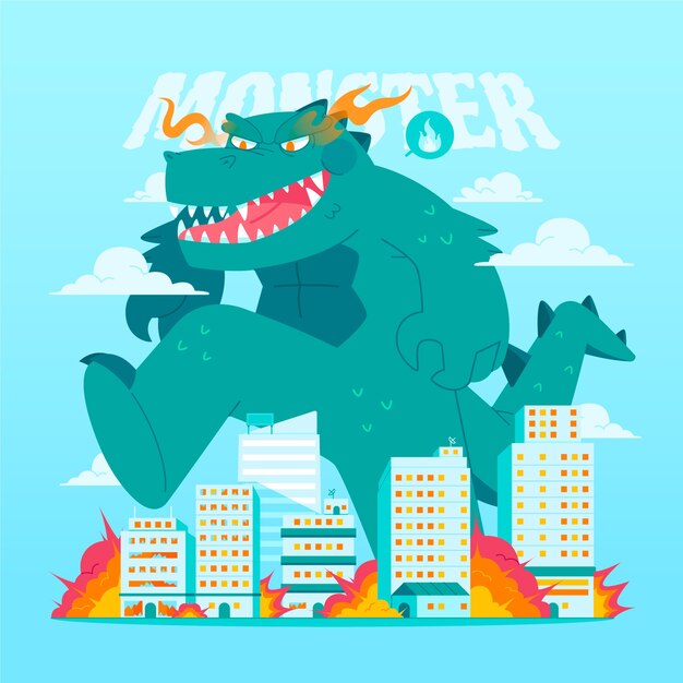 Ilustración de monstruo dibujada a mano