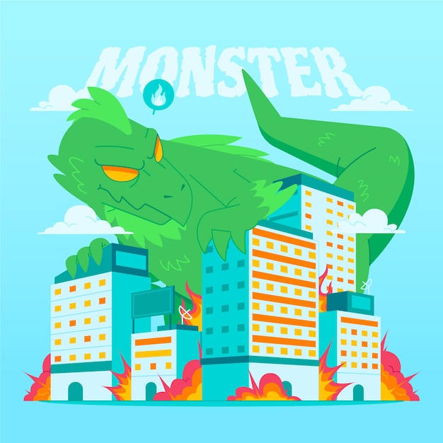 Ilustración de monstruo dibujada a mano
