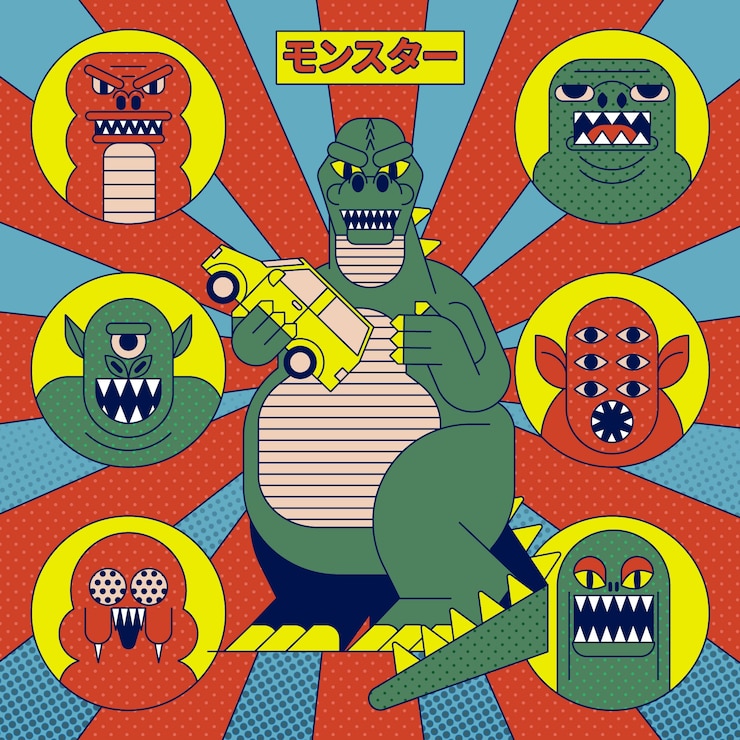 Vector gratuito ilustración de monstruo dibujada a mano